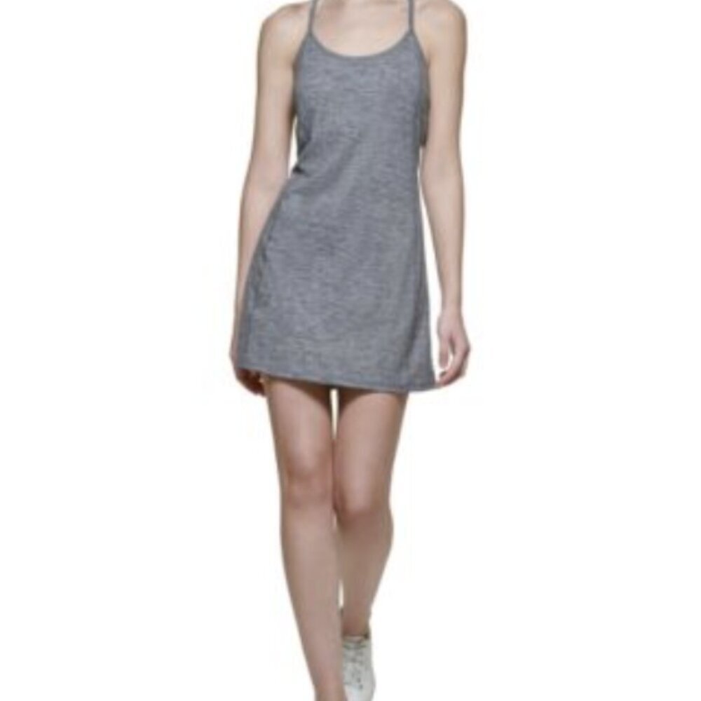 Calvin Klein Performance Athletic Halter Dress Space Dye Black Medium